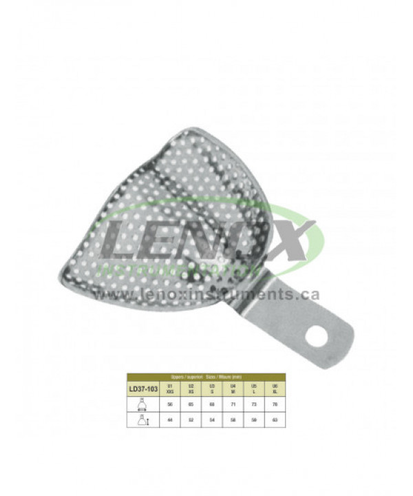 Impression Trays Edentulous Perforated Set of 8