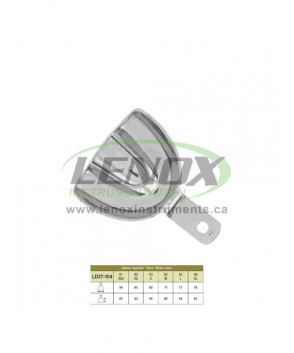 Impression Trays dentulous Non-perforated Set of 8