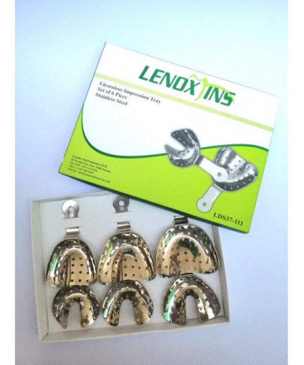 Impression Trays Edentulous Perforated Set of 6